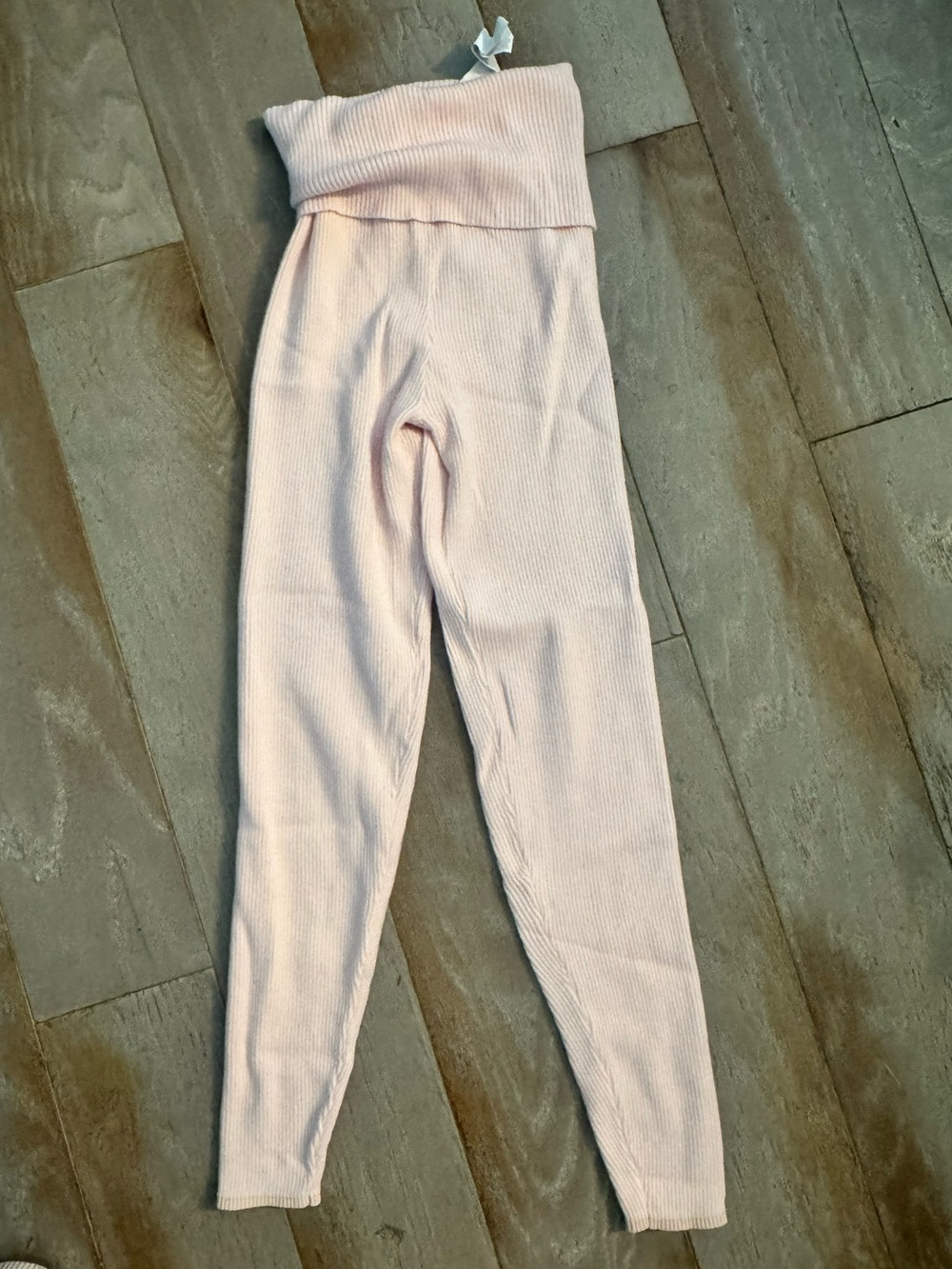 Capezio Ribbed Fold-Over Dance Joggers in Light Pink